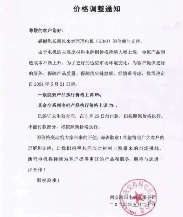 近日，這些電機大廠統一漲價10% ，為何